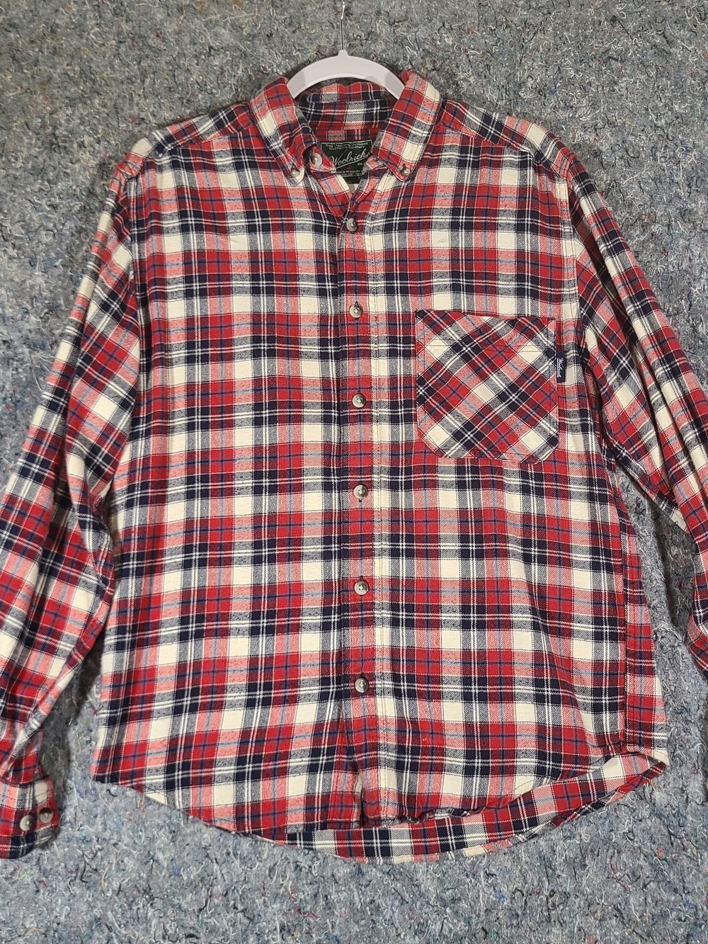 Woolrich Red Navy White Plaid Button-Down Shirt - Men
